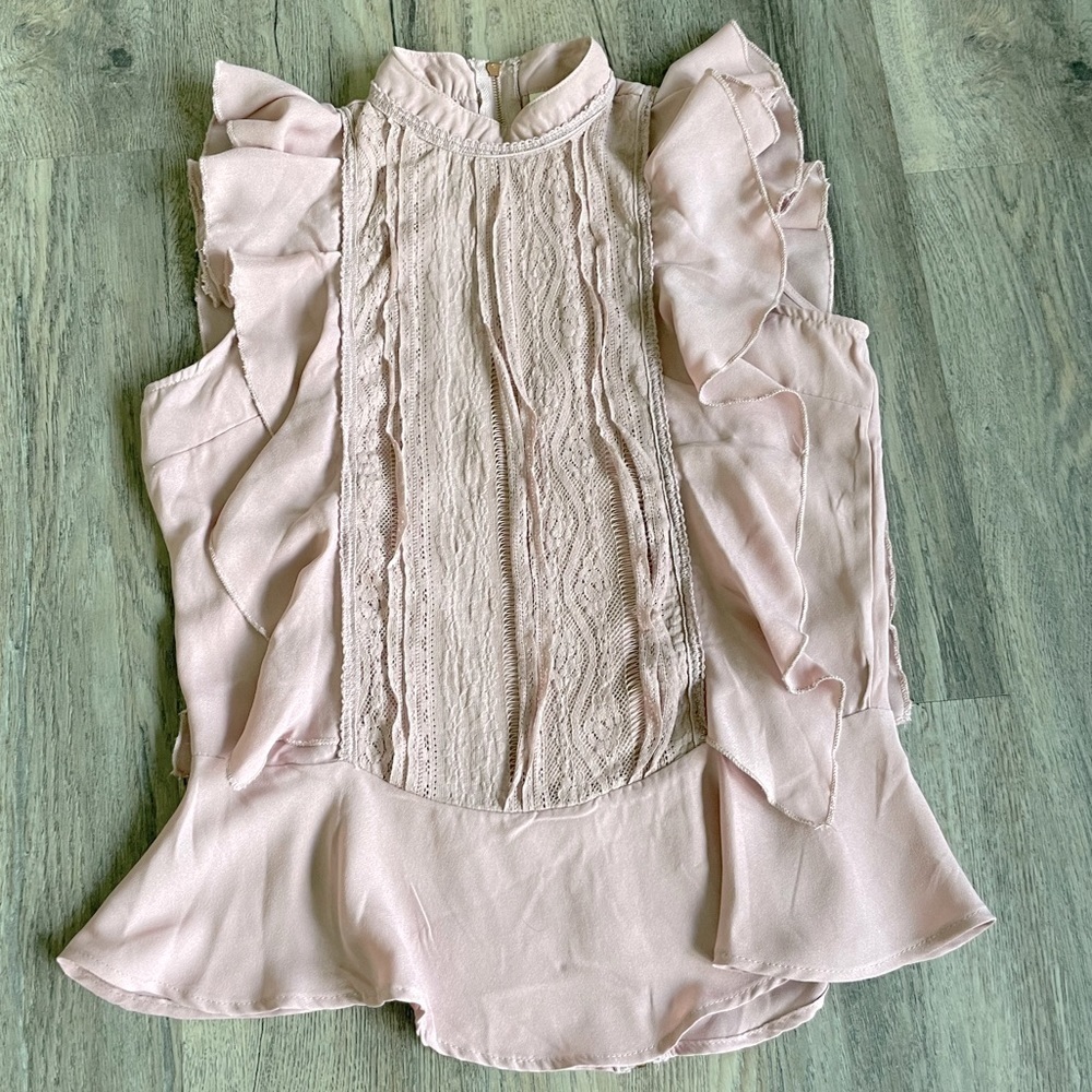 Self Esteem Juniors Pink Sleeveless Top with full back zipper, size large